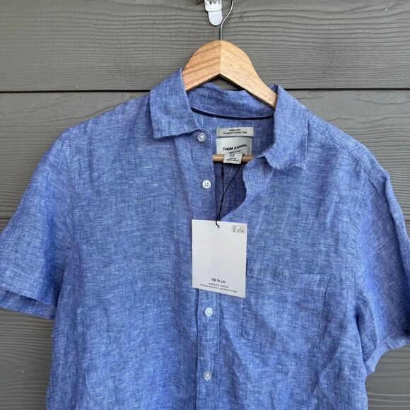 Thom Aaron NWT 100% European linen button front shirt - Picture 2 of 4